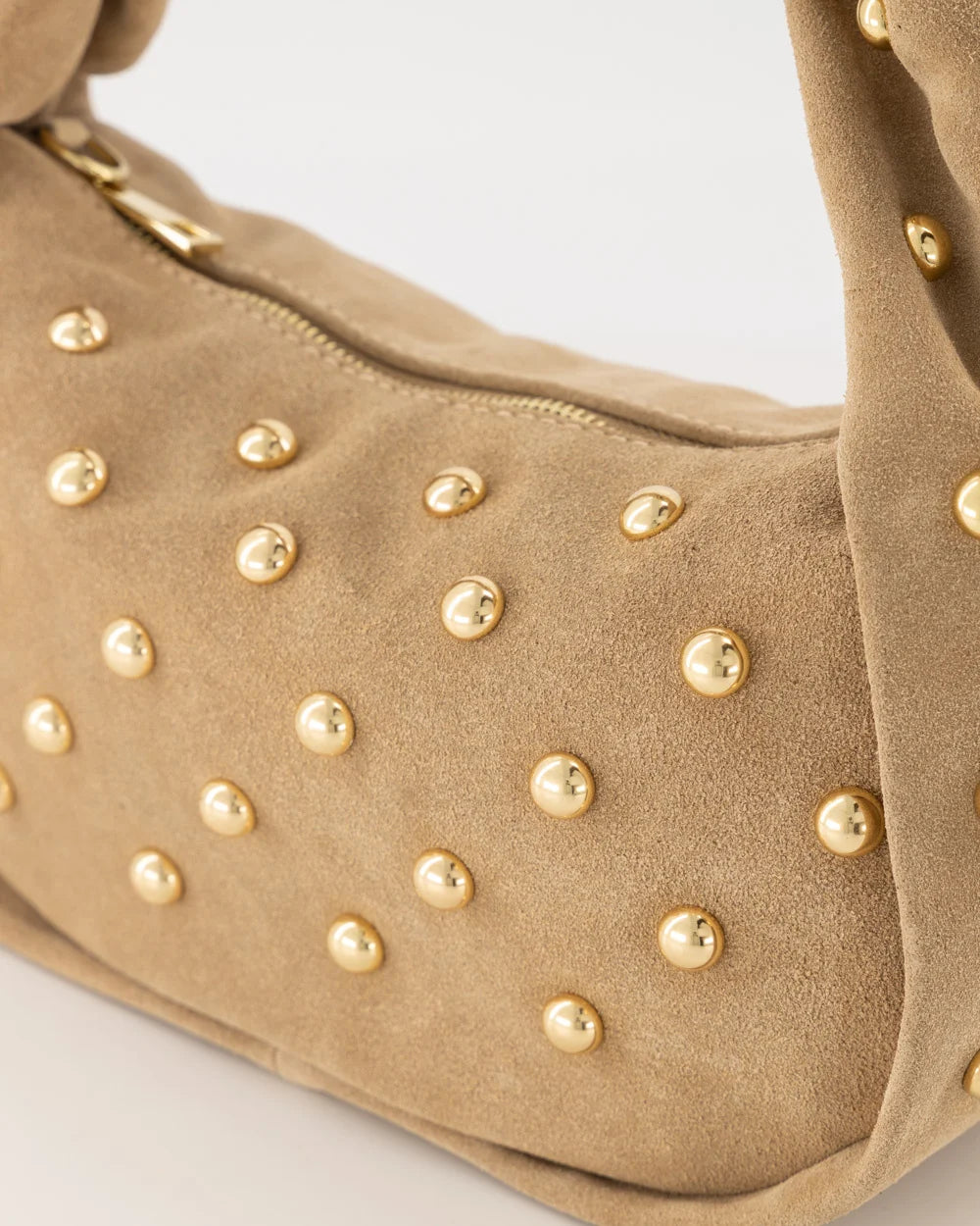 Lottie - Suede - Handtassen - Zand - 4 - Goudkleurig